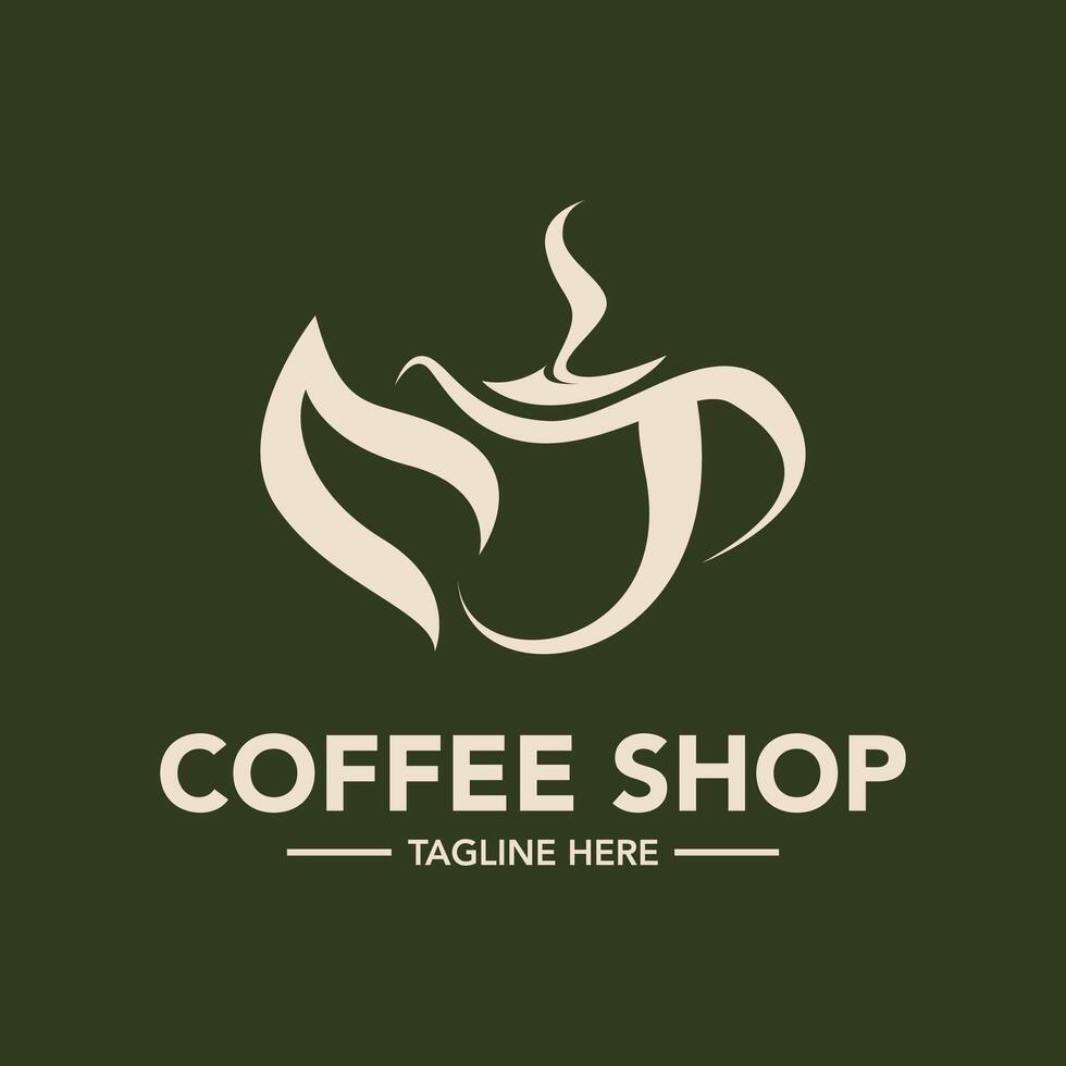 Coffee cafe logo design template vector