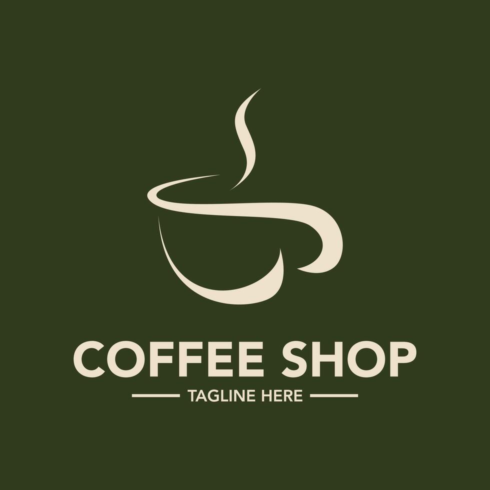 Elegant coffee shop logo design symbol vector