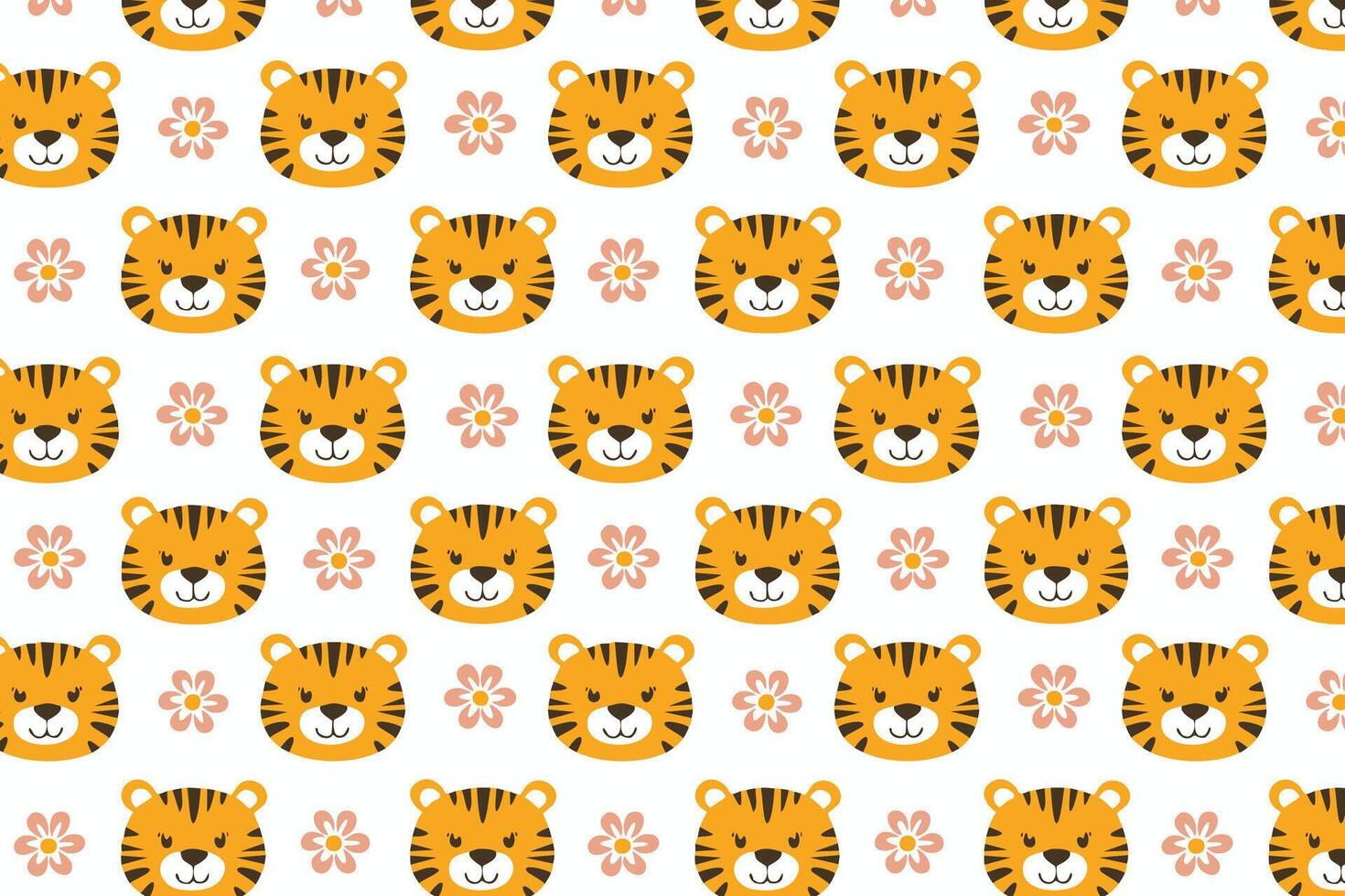A pattern with a tiger face on it background vector