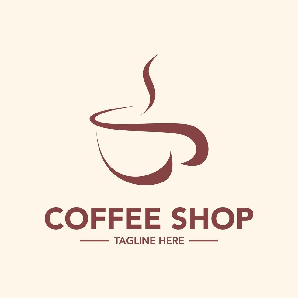 Coffee espresso shop logo template illustration vector