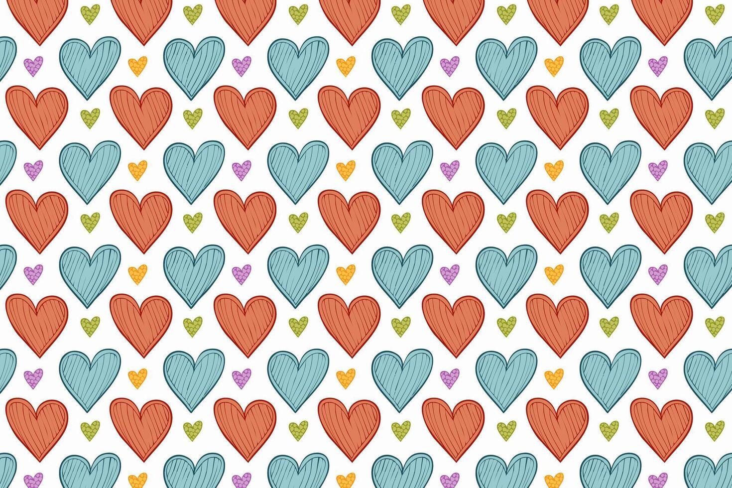 A colorful pattern with hearts background illustration vector