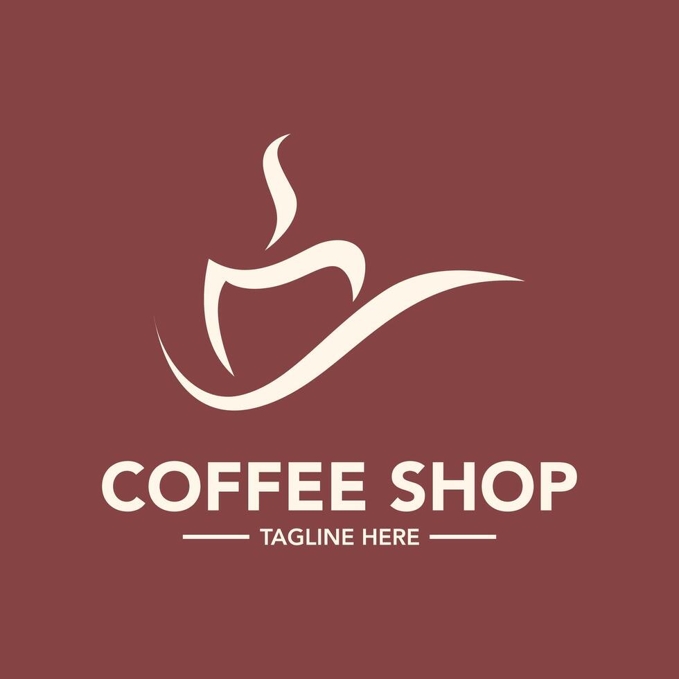 Minimal coffee shop logo template illustration vector