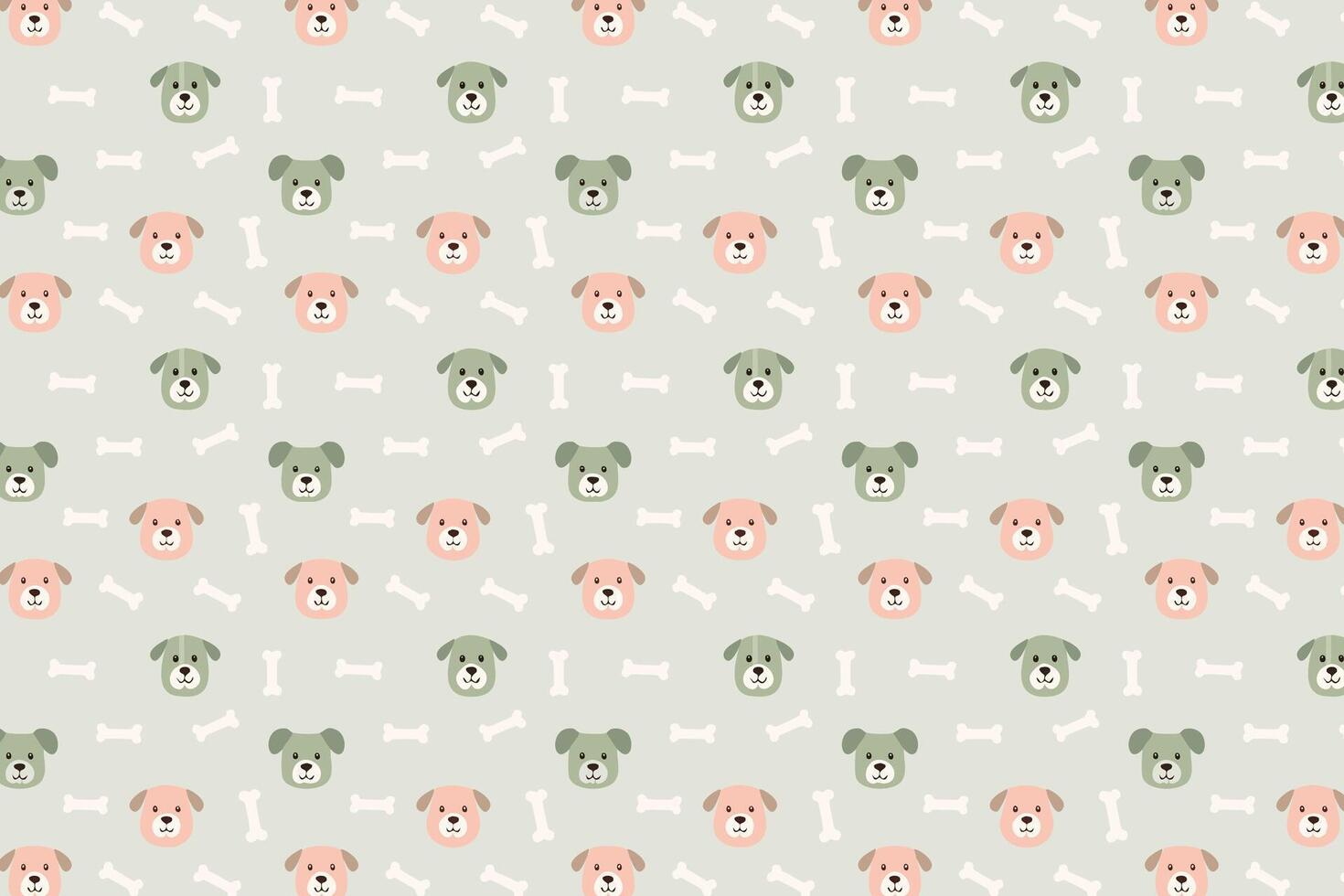 A pattern with dogs and bones vector