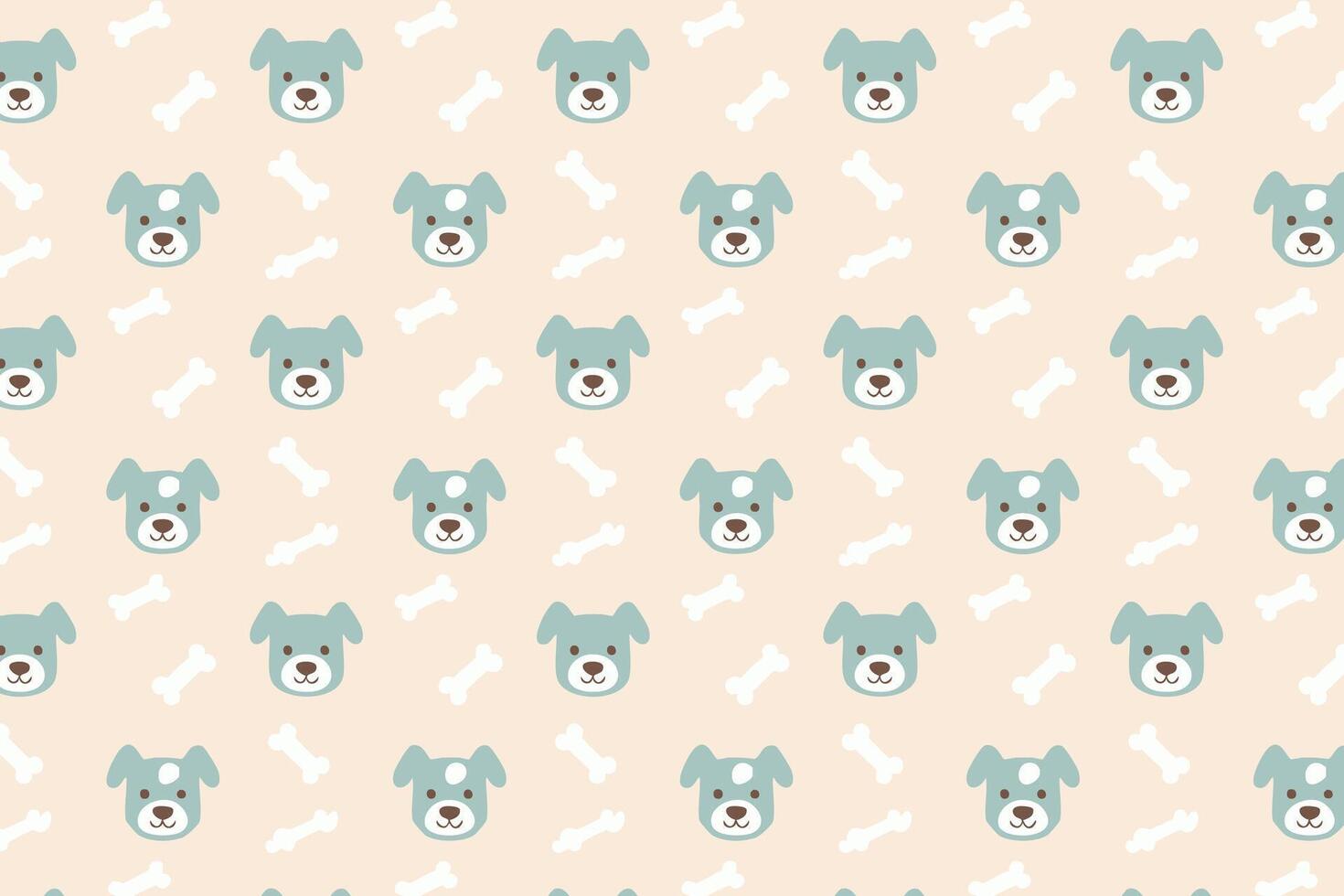 A dog pattern with bones on a light background vector
