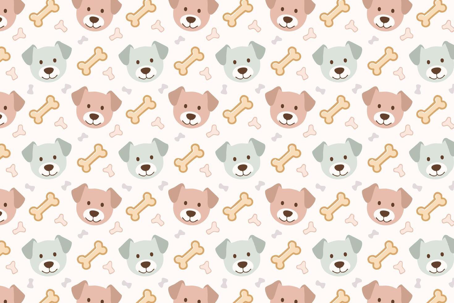A pattern with dogs and bones on it background vector