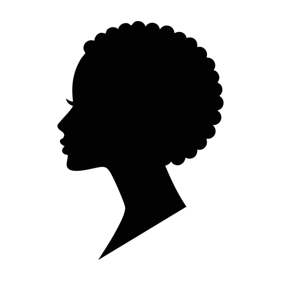 A silhouette of a woman's head with an afro hairstyle vector