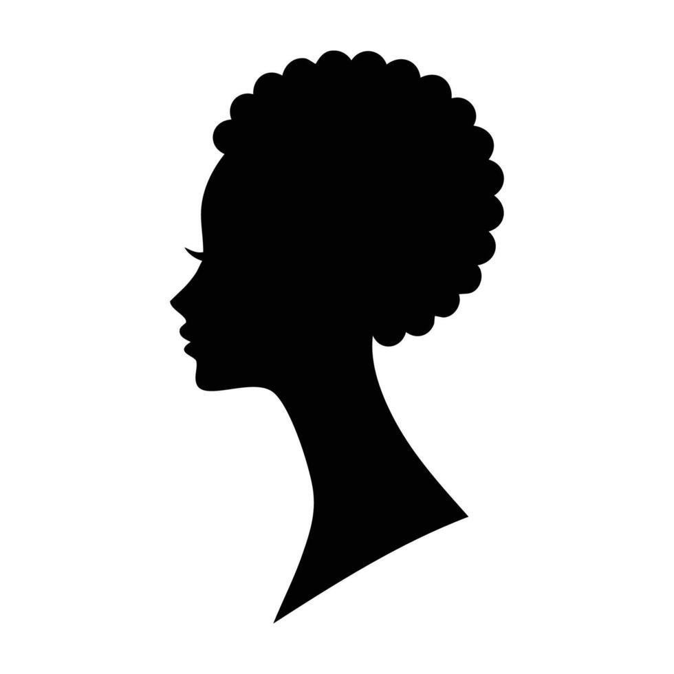Silhouette of a woman with an afro hairstyle vector