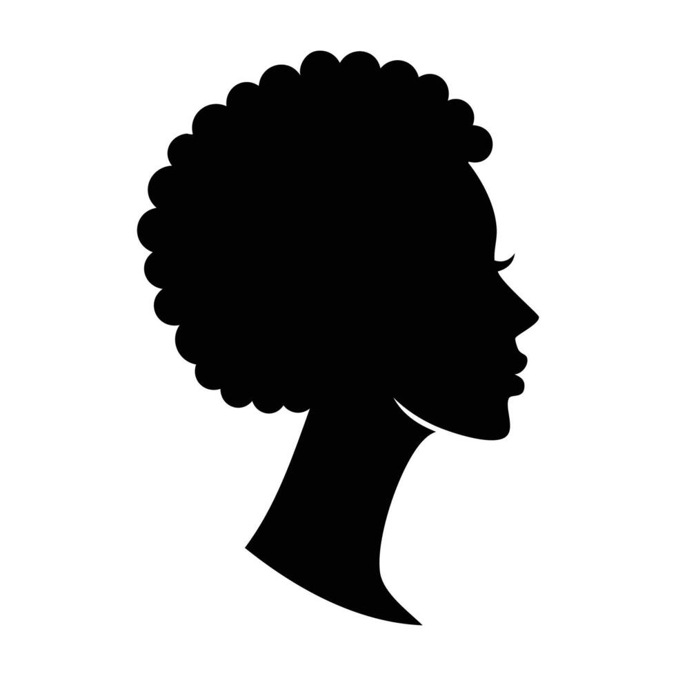 Silhouette of a woman's head with an afro hairstyle design vector