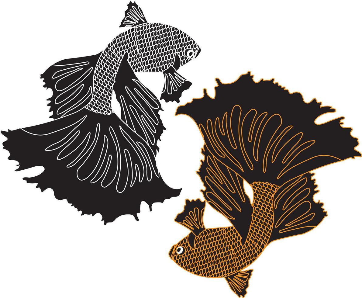 Two Beautiful Fish Swim in a Circle vector