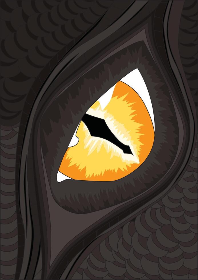 Black Dragon Eye Digital Art Background vector