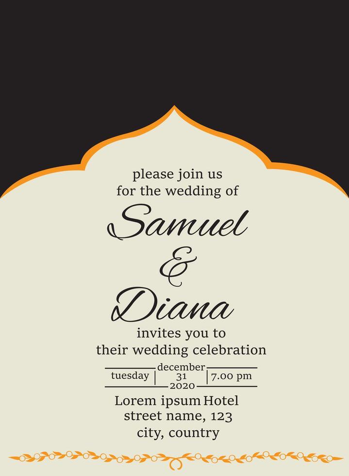 Luxury Wedding Invitation Card Design vector