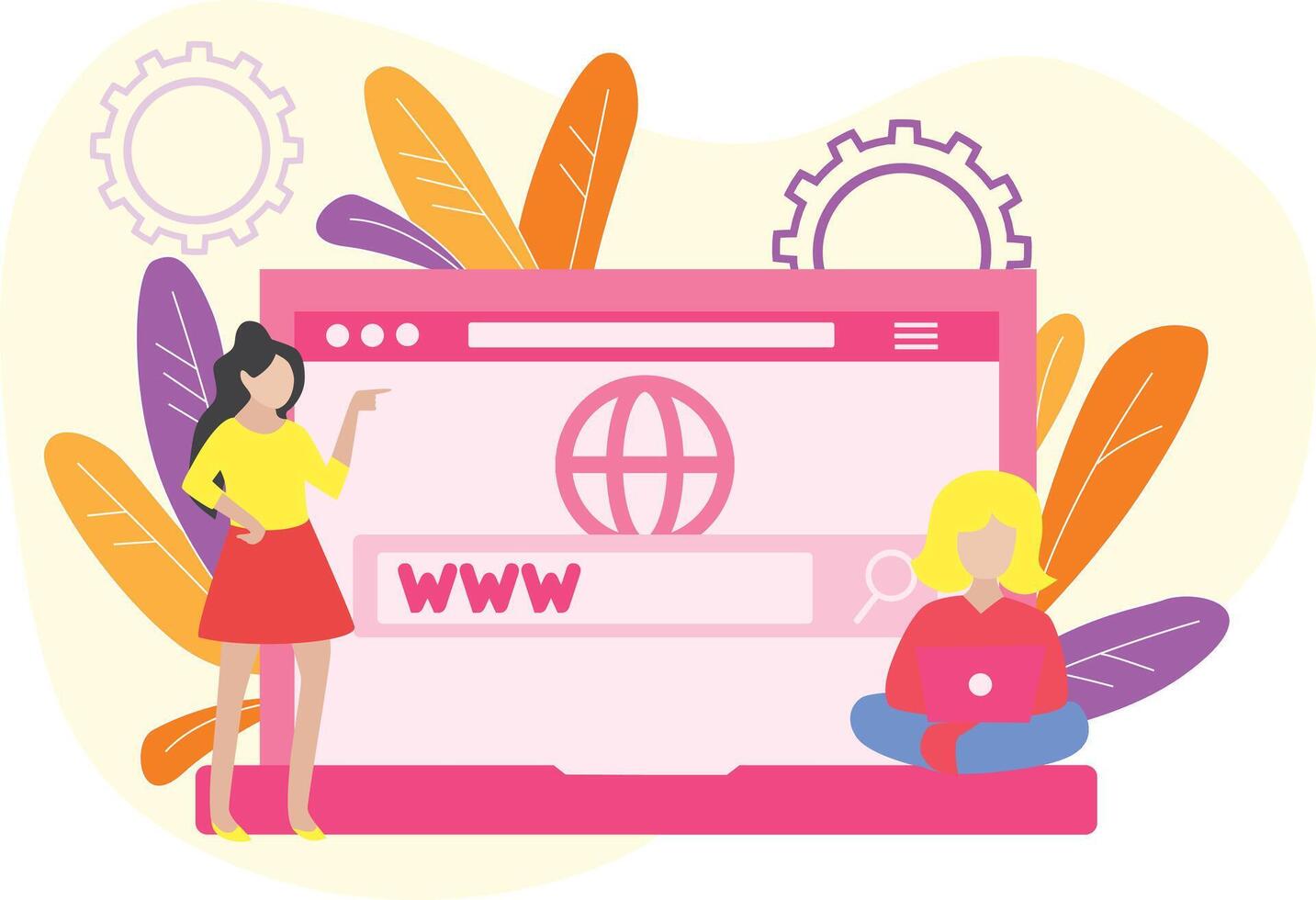 Website Illustration Search Page Flat vector