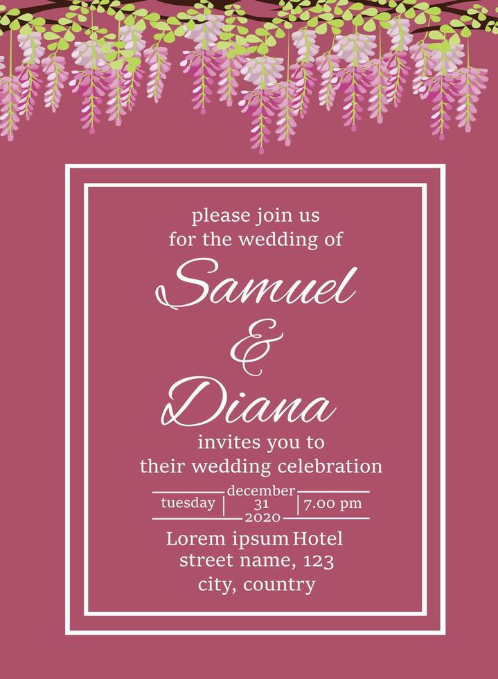 Digital Wedding Invitation Card Template vector