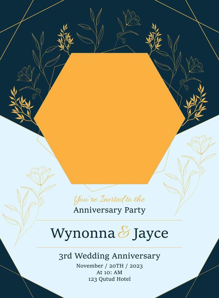 Marriage Anniversary Card Template vector