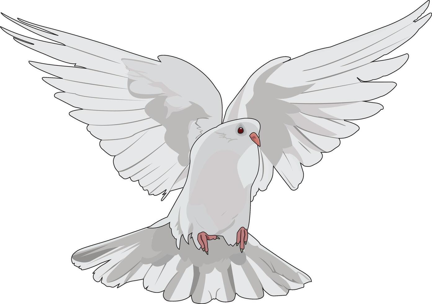 White Flying Dove Symbol Of Peace vector