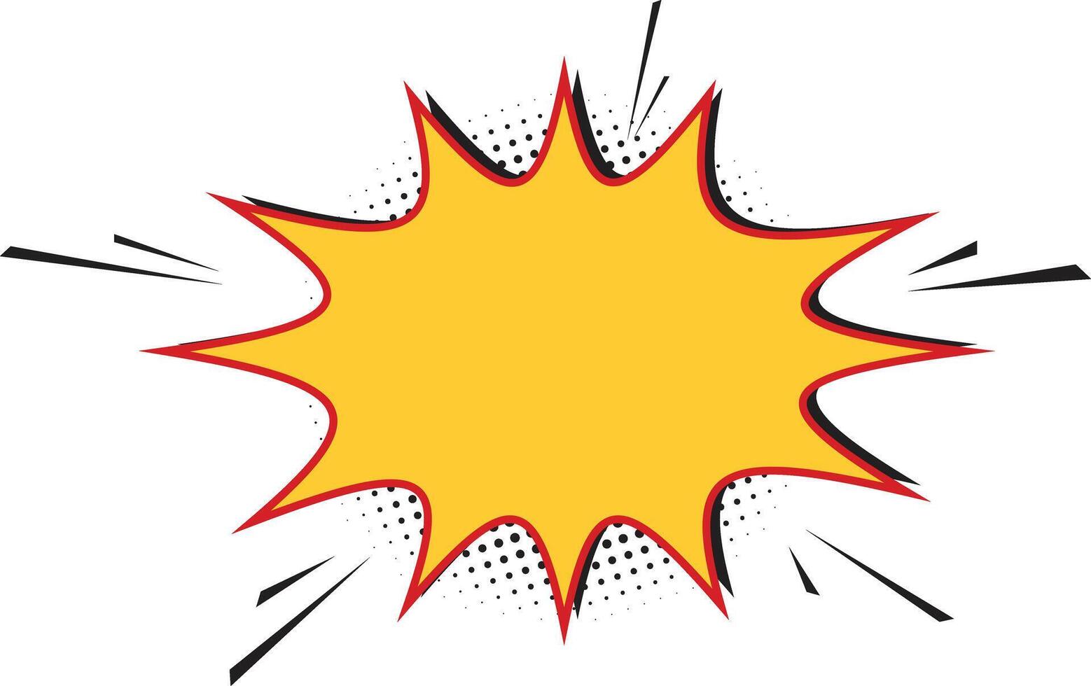 Comic explosion effect. Comic yellow burst speech bubble. Cartoon effects explosion design element vector