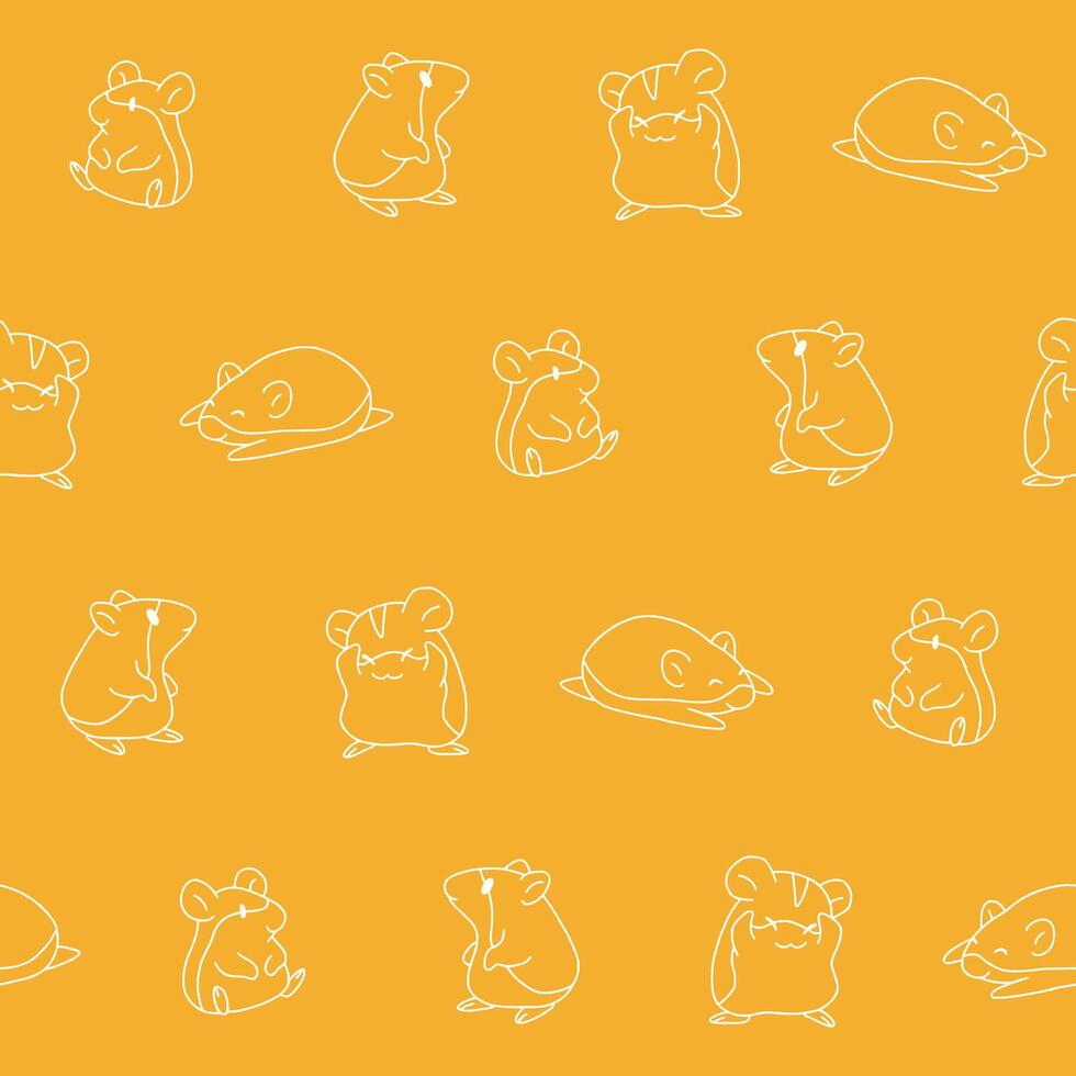 Outline Hamster Pattern Illustration Seamless for Wallpaper Background Cover Packaging vector