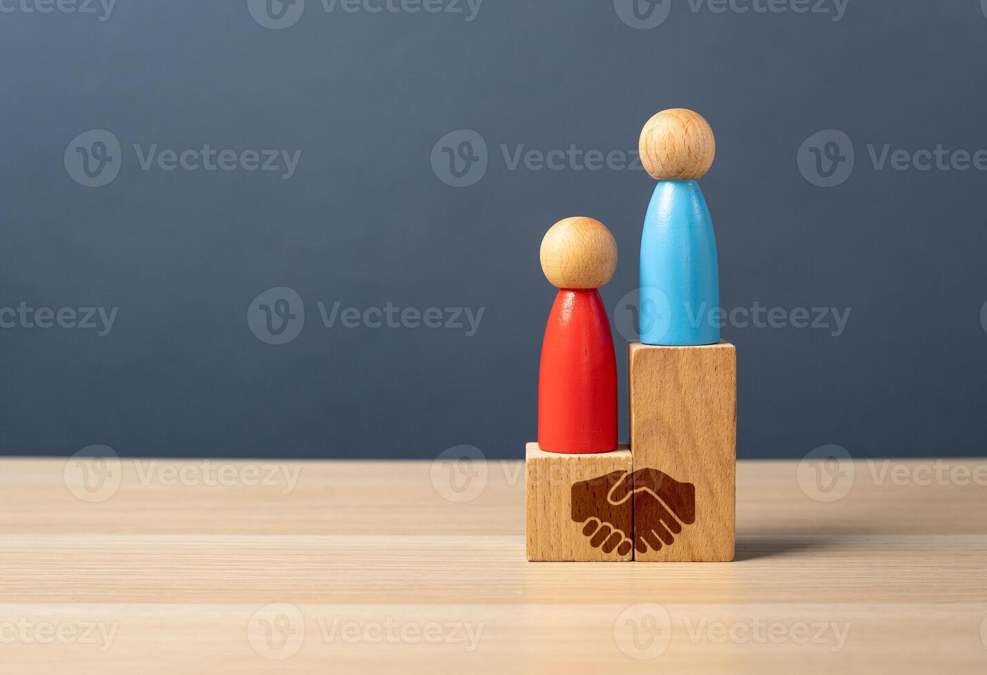 Agreement between competing opponents. To make a profitable deal. To be equal with the opponent. Create balanced partnerships. Win-win outcomes. Business and diplomacy photo