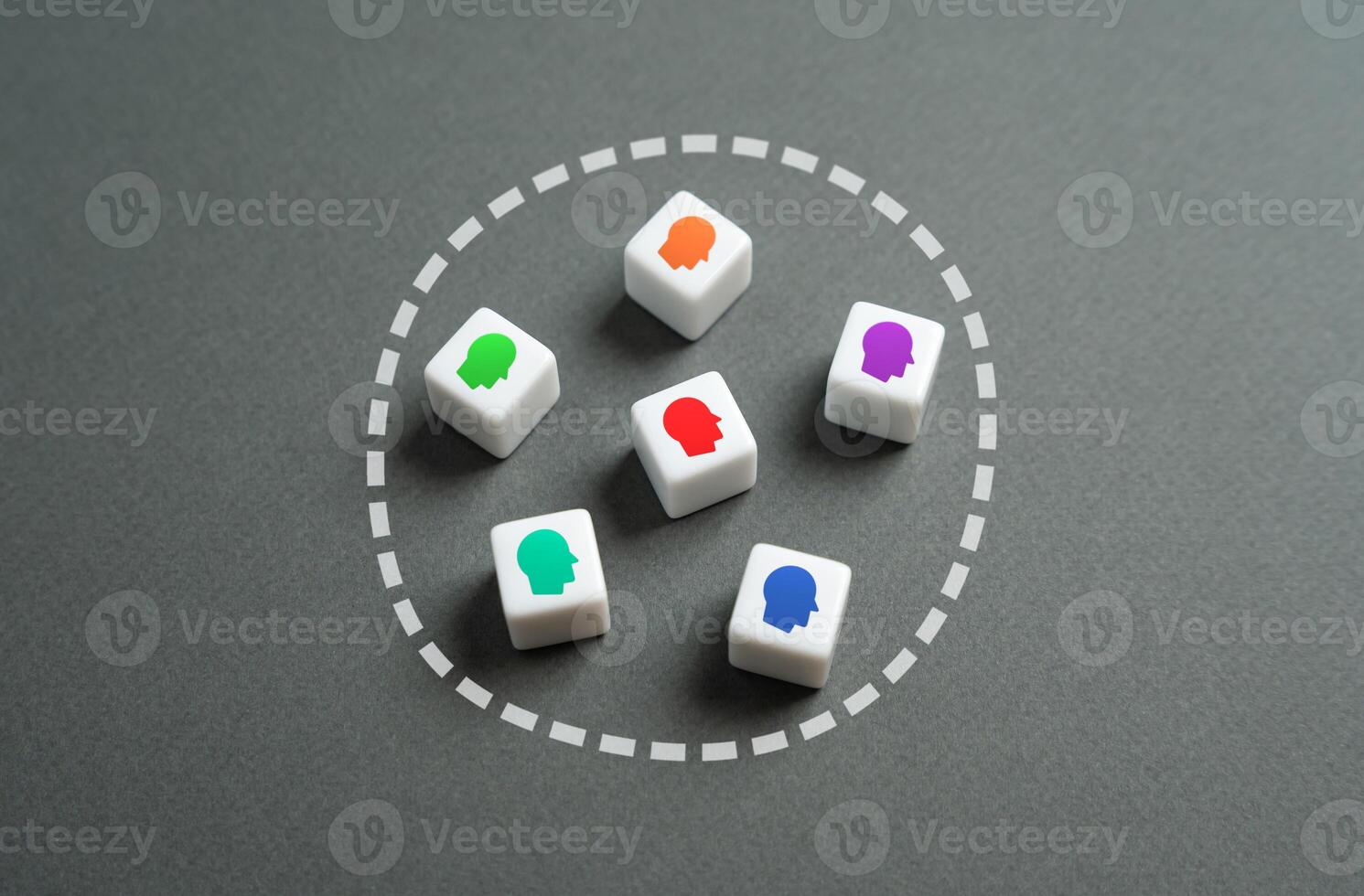 Identifying people into one group. Consumers and categories of buyers. Market segmentation and consumer profiling group. Data analysis, targeted advertising. Shaping customer experiences. photo