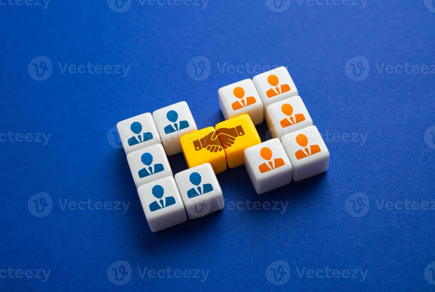 Agreement between two parties. Collaboration and merging of teams. Team integration, contract negotiations, and joint ventures. Efficiency, innovation, and shared success. photo