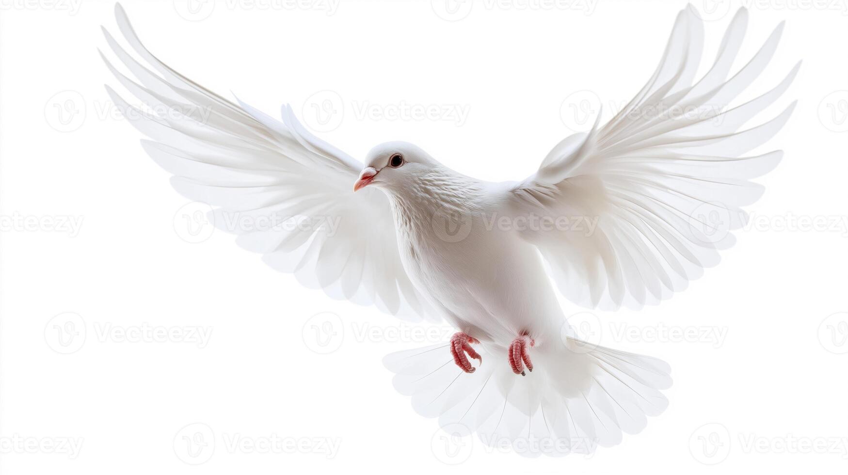 A white dove is flying in the air photo