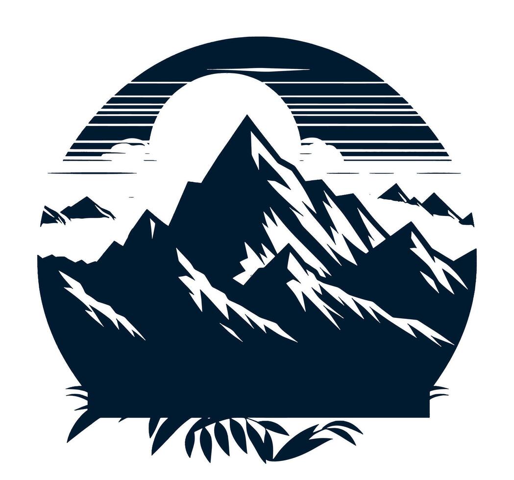 Mountain landscape with mountains and trees vector