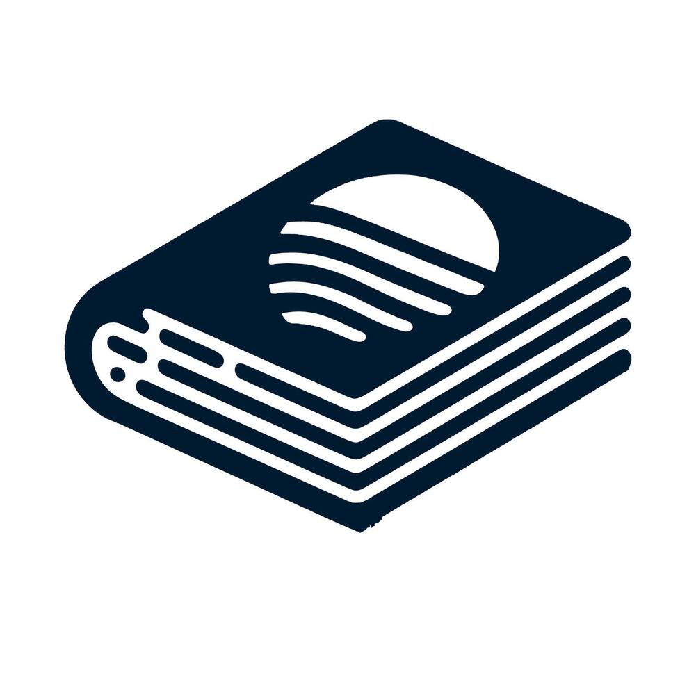 A book with a sun on top of it vector
