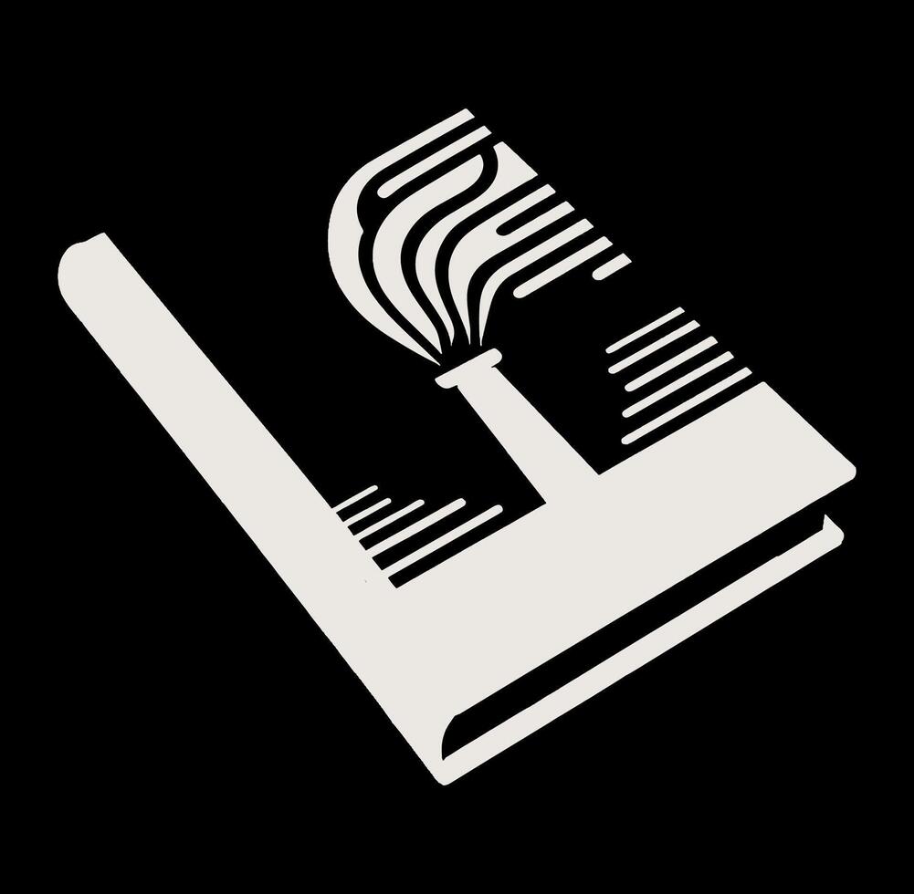 A book with a smoke coming out of it on dark. vector