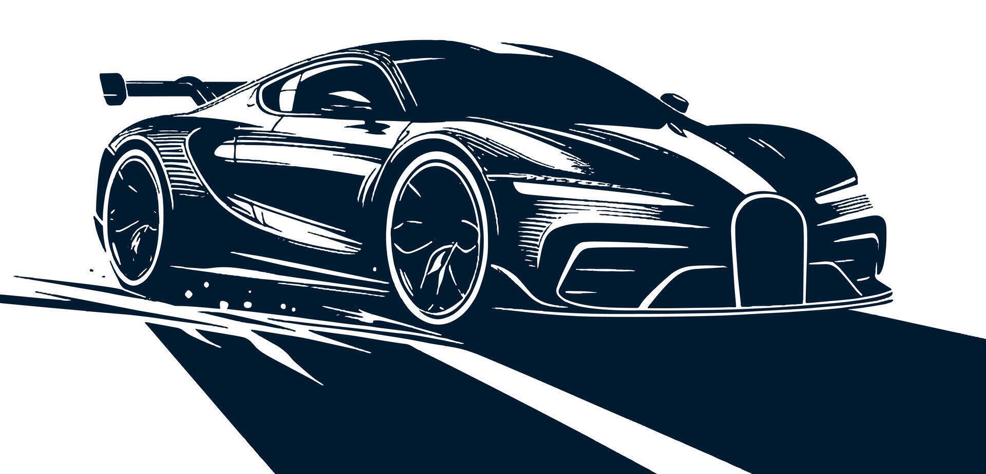Illustration of a racing car on the track vector