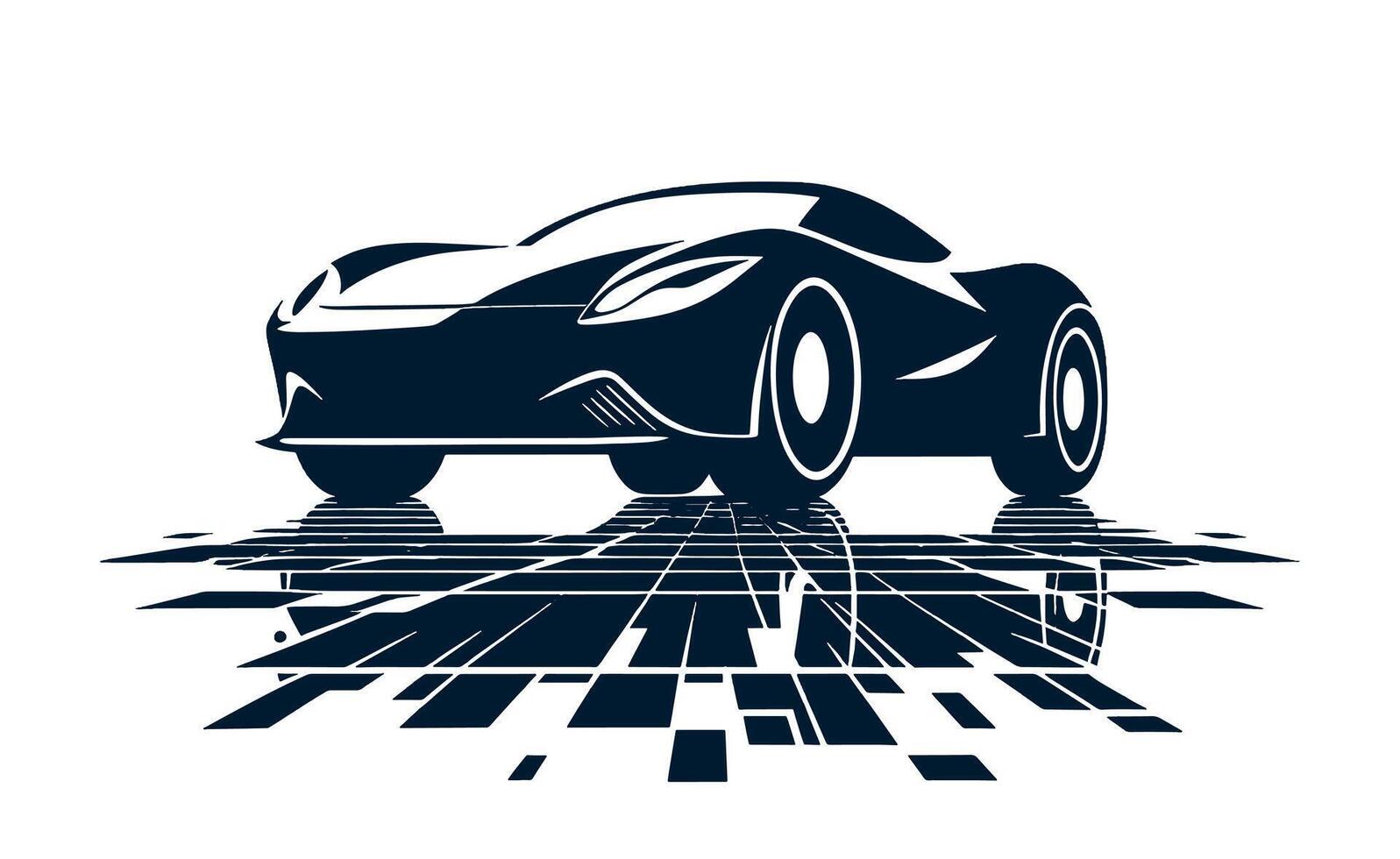 A black and white logo of a car on a white background vector