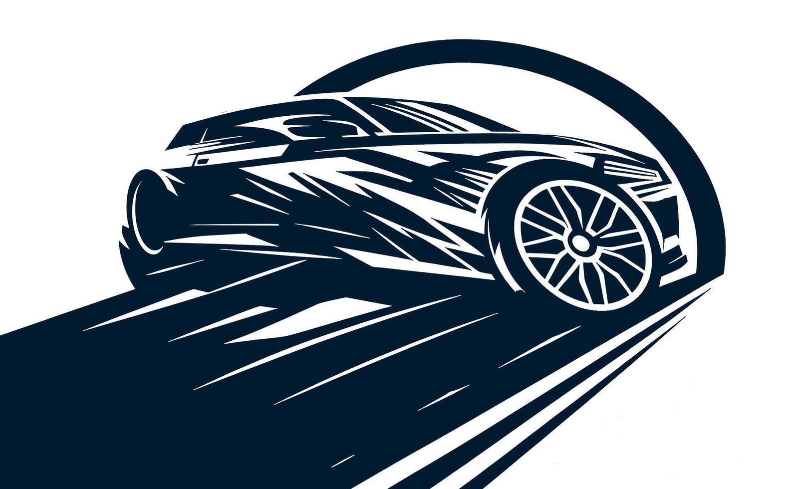 A car is driving through a tunnel on a white background vector