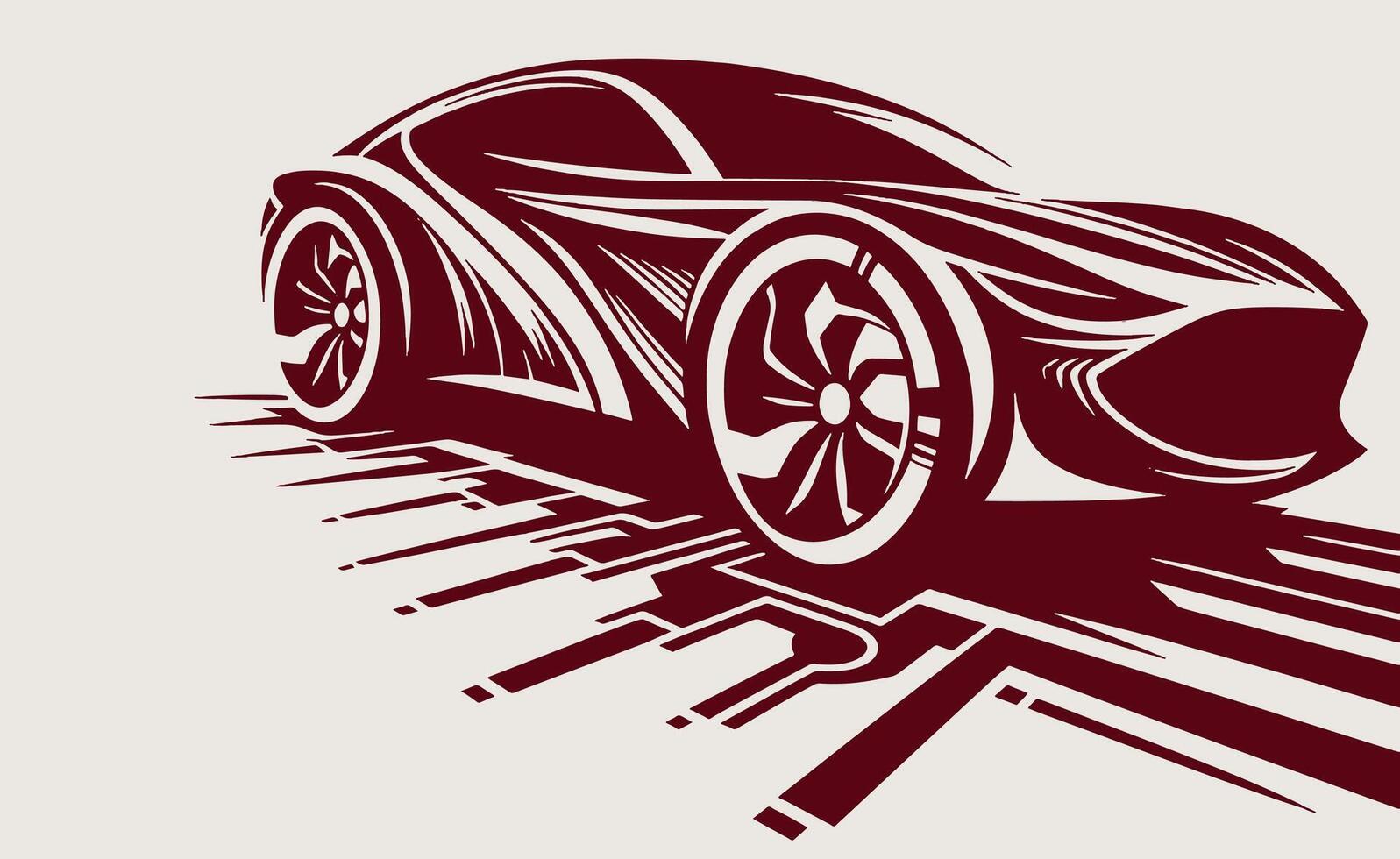An illustration of a car on a circuit board vector