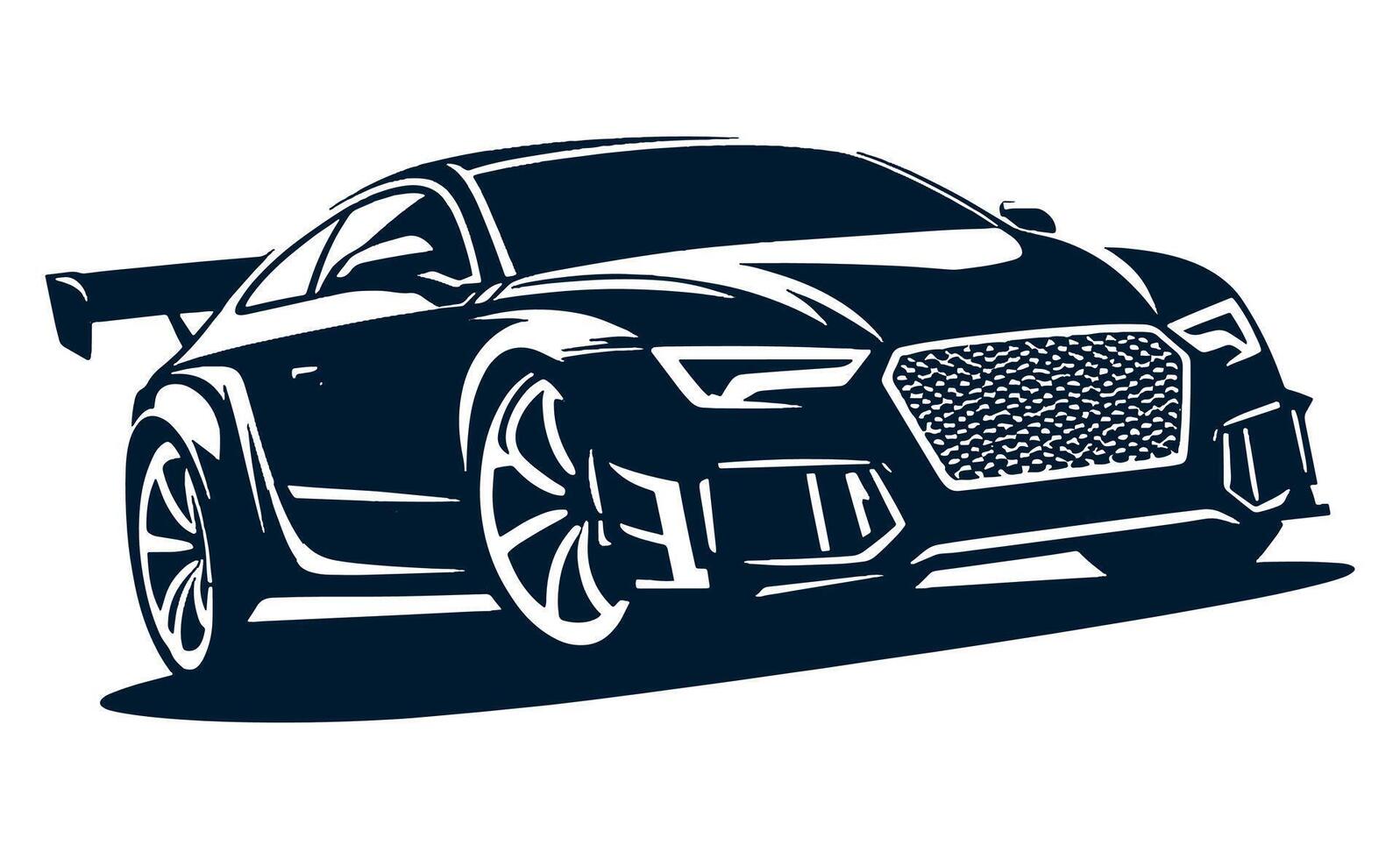 An image of a black sports car on a white background vector
