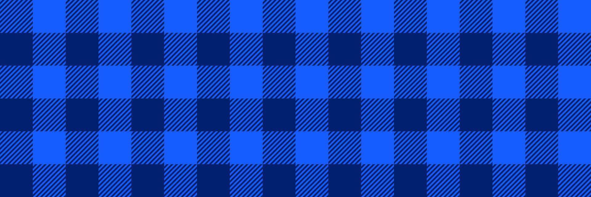 Deep blue gingham seamless pattern. Navy vichy background texture for textile design, fabric swatch, scarf cloth, suit print. Masculine checkered tweed plaid repeating wallpaper. vector