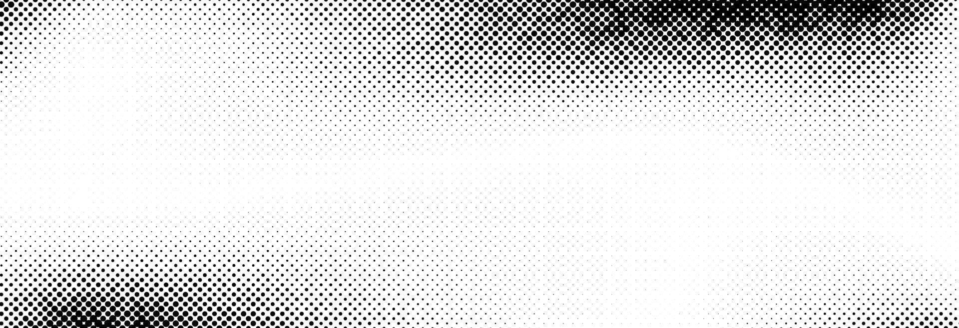 Dotted halftone texture background. Black and white pop art gradient overlay. Vanishing grunge gritty noise wallpaper. Weathered pixelated raster comic backdrop. Bitmap fading subtle surface vector