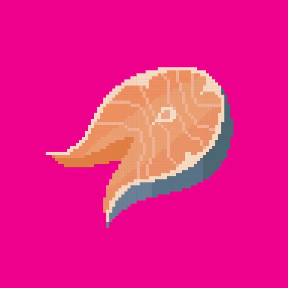 fish fillet pixel art vector