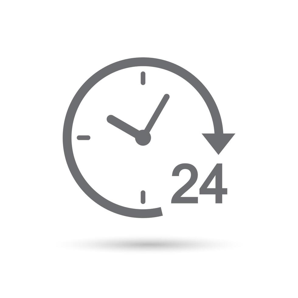 24 hours icon. 24 hours order execution or delivery service icons. vector