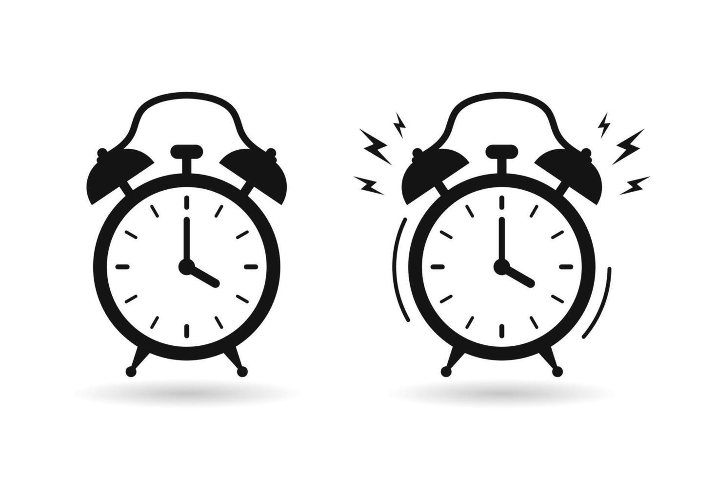 Ringing alarm clock icon. Alarm clock icon. Wake up timer clock. Morning timer clock design vector