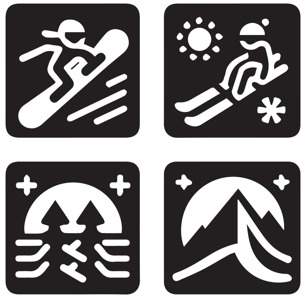 Collection of Skateboard and Sports Silhouettes on a Clean Background vector