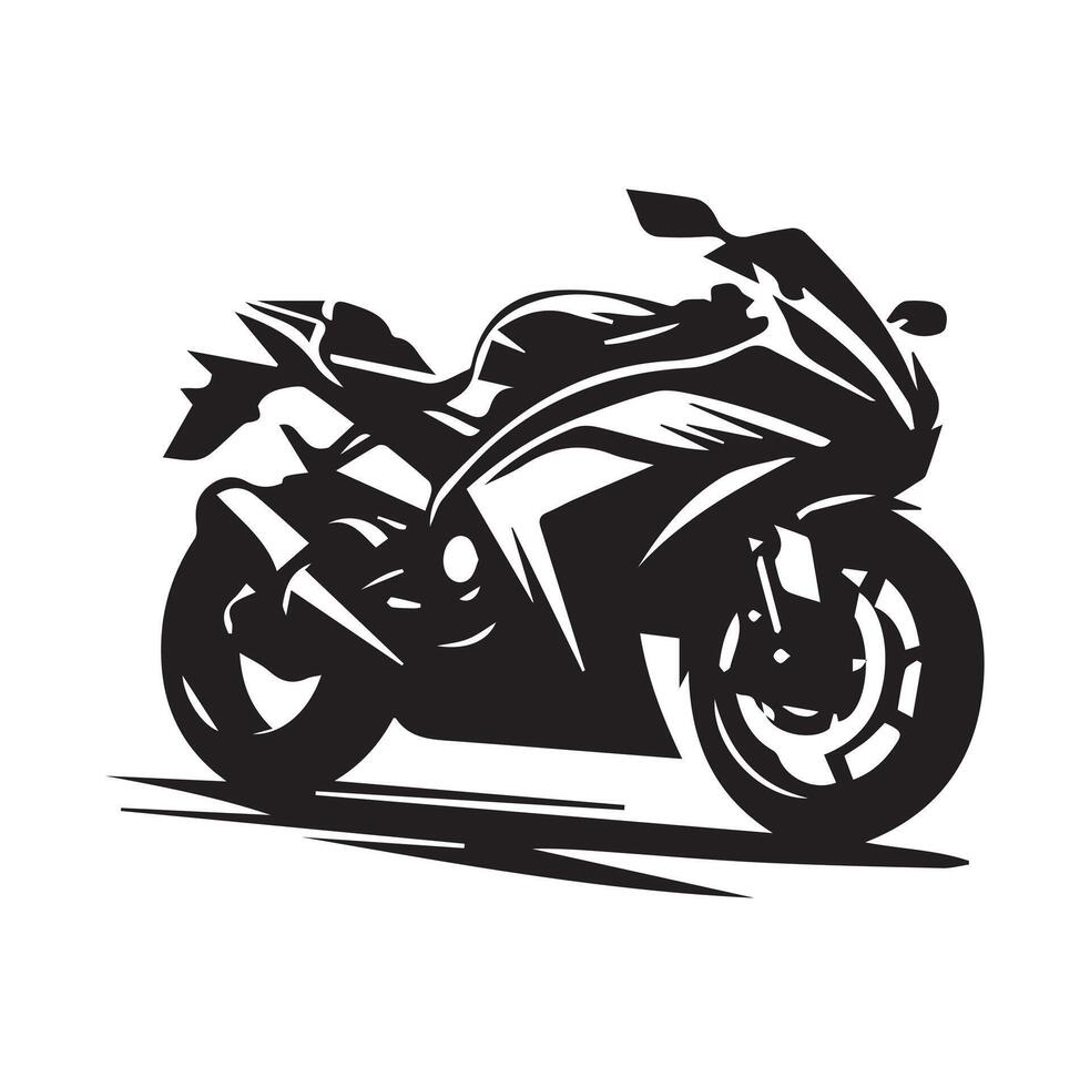 Dynamic Motorcycle Silhouette on a Crisp White Background vector