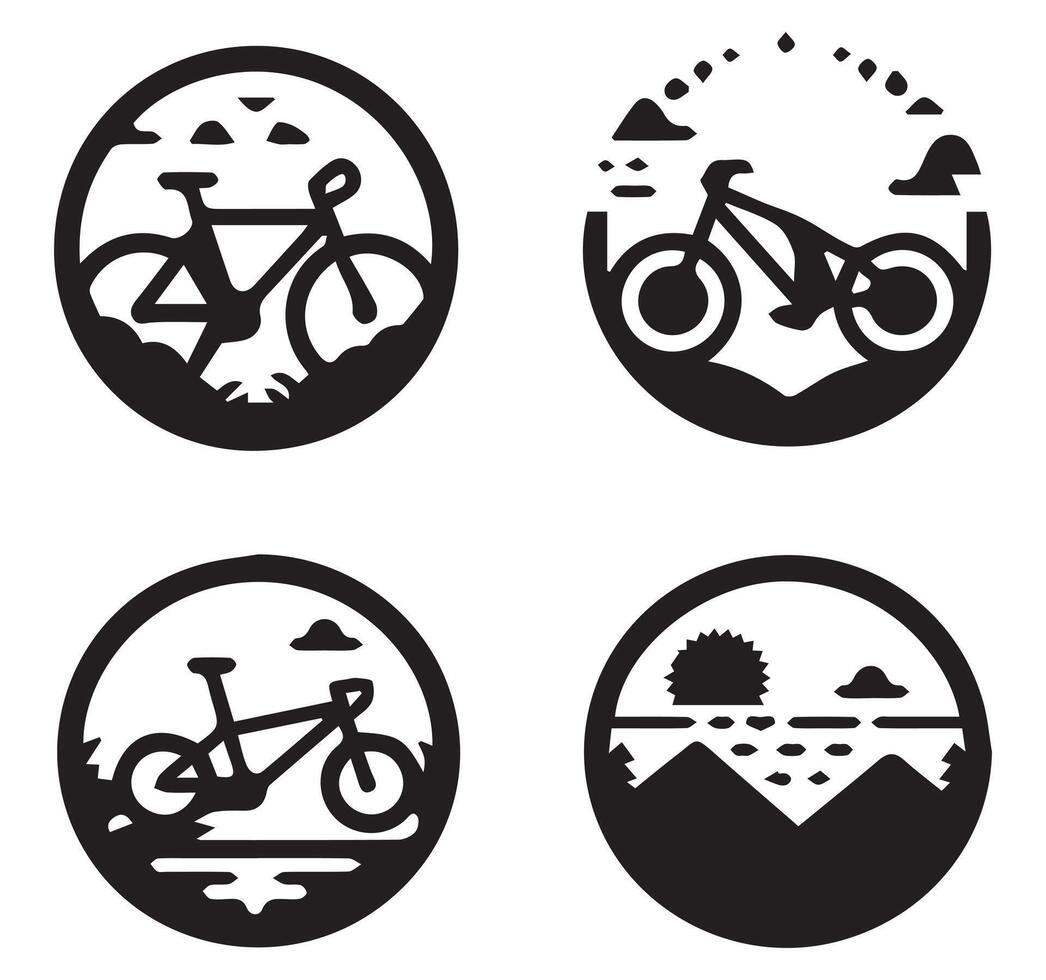 Stylish Bicycle Silhouettes for a Clean Design vector