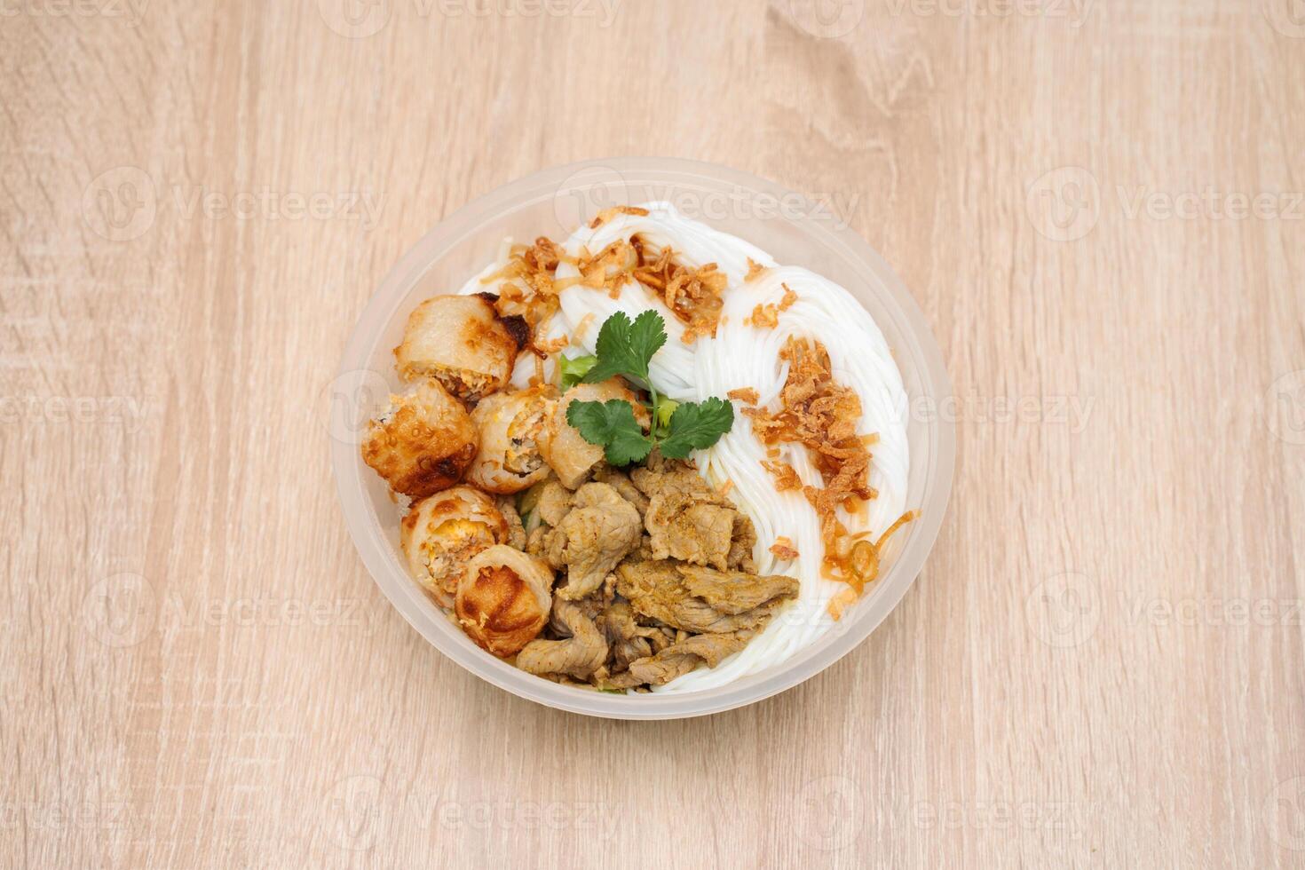 Bo Bun in plastic takeout container photo