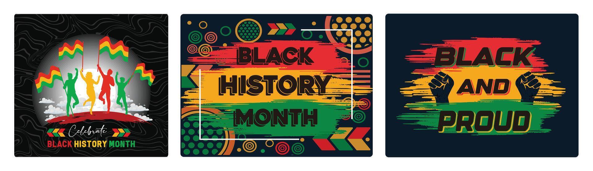 A vibrant celebration of Black History Month with bright, colorful patterns, and inspiring designs. vector