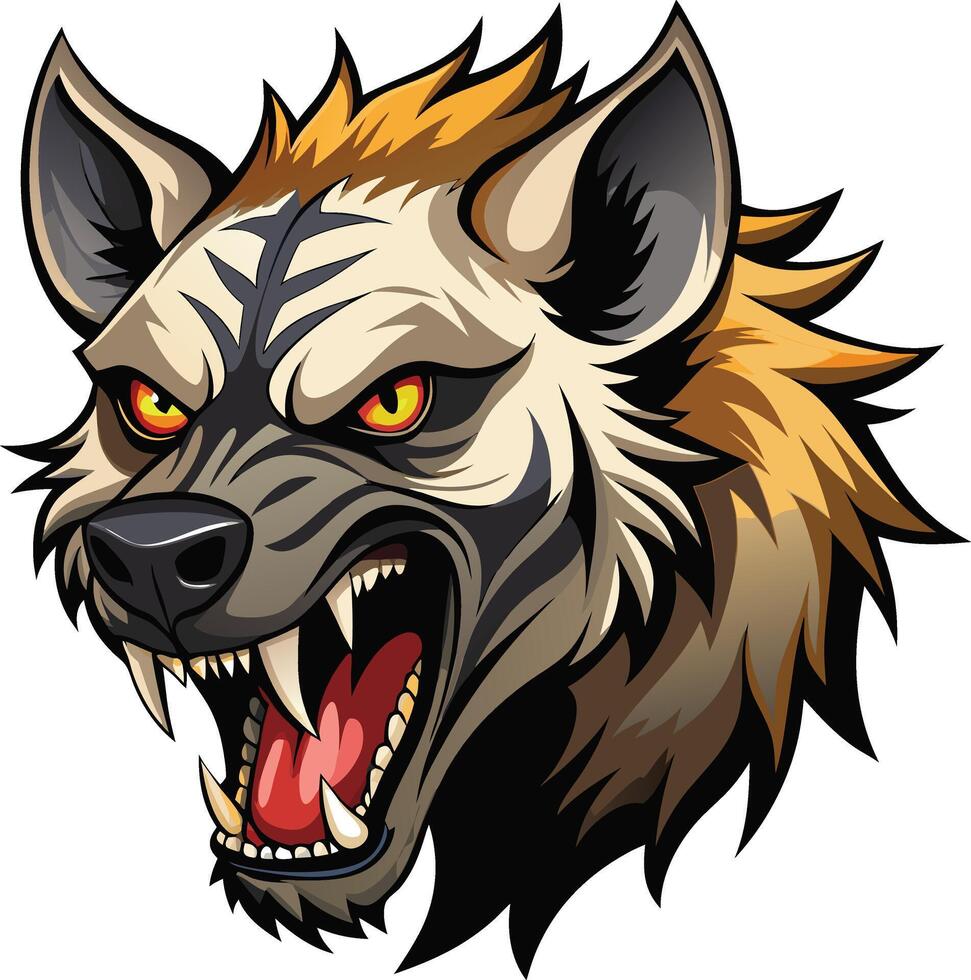 Savage Roaring Hyena Artwork Available on EPS File vector