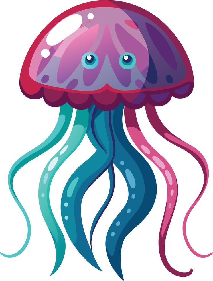 Elegant Jellyfish Design Available on EPS File vector