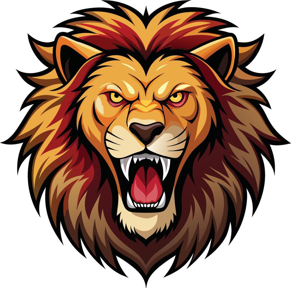 Fierce Lion Head Illustration Available on EPS File vector