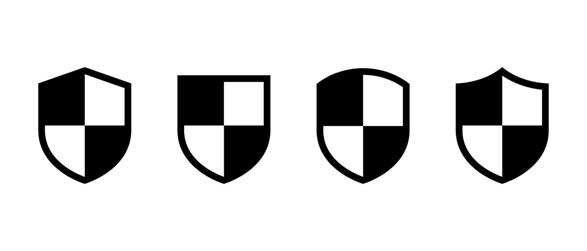 Shield protection icon set. Secure, protect sign. Safe, security symbol vector