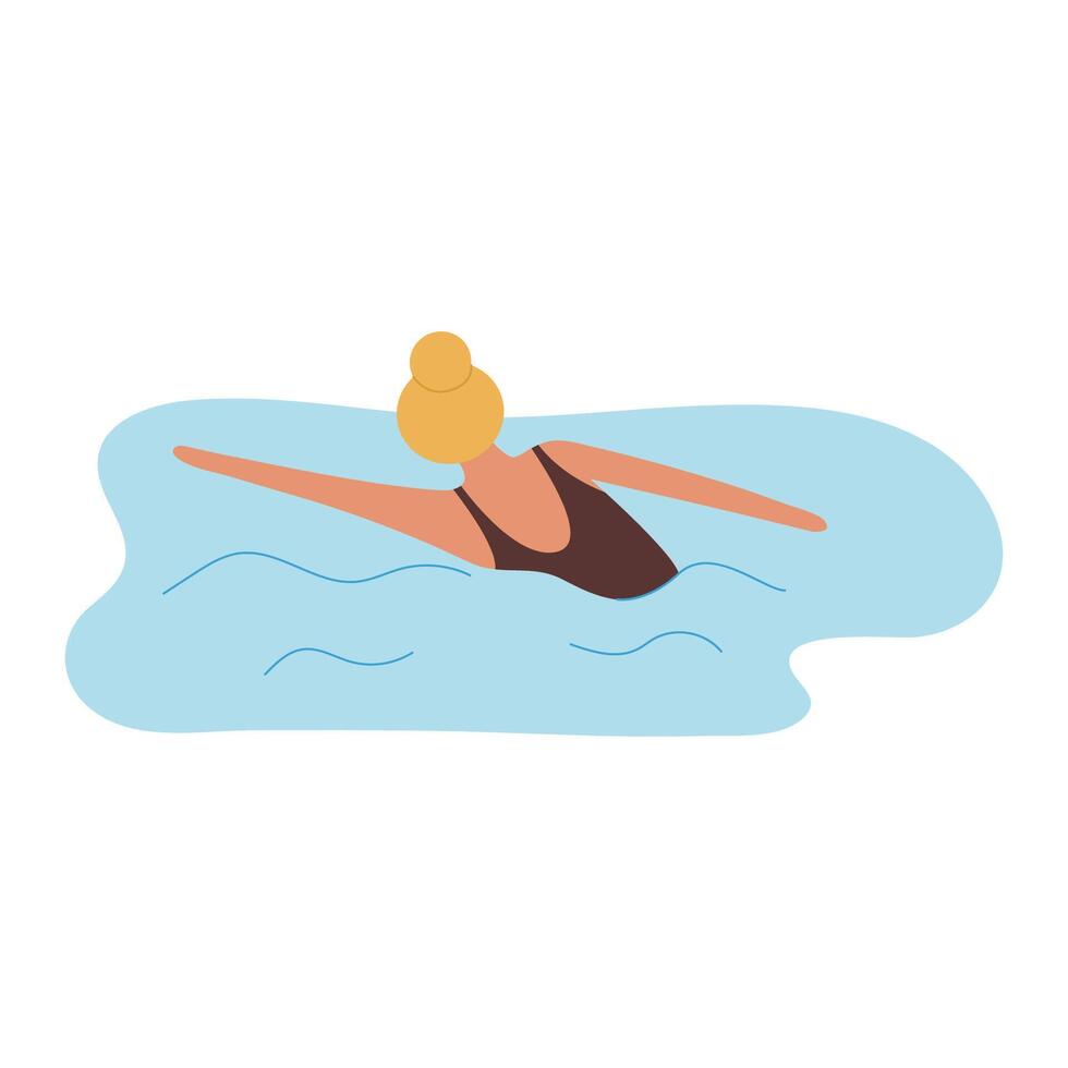 Woman swimming in the sea or pool vector