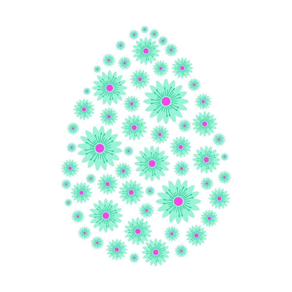 Patterned eggs with Abstract Flowers. Happy Easter Pattern. Colorful minimalist design. Cute Modern Element for Easter. Trendy Illustration. vector