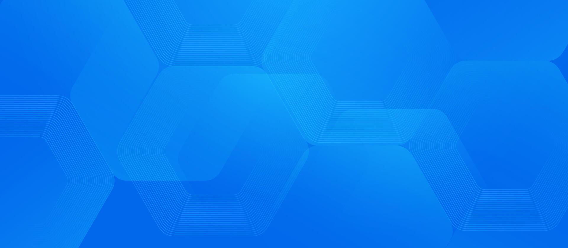 Abstract blue background with geometric hexagonal shapes and subtle gradient lines, perfect for tech and business designs vector